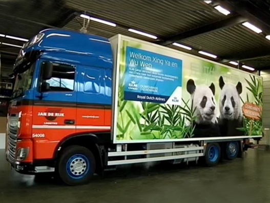 Chinese giant pandas travel to their new home in the Netherlands with the help of Jan de Rijk Logistics