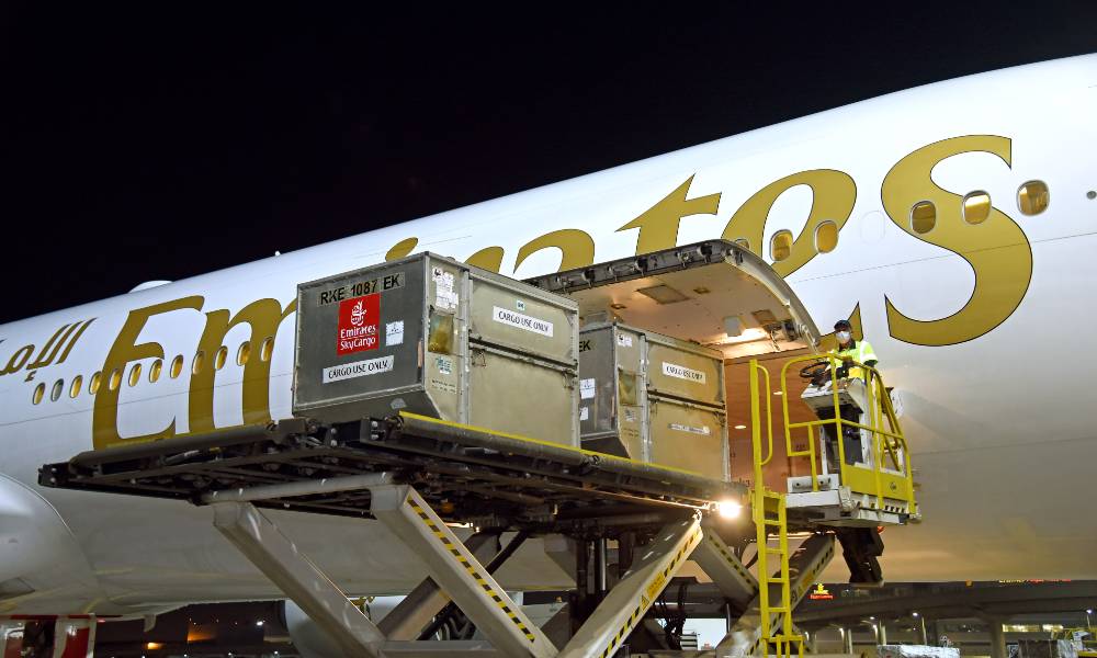 Emirates SkyCargo transports first batch of Pfizer-BioNTech Covid-19 vaccines Emirates SkyCargo transports first batch of Pfizer-BioNTech Covid-19 vaccines
