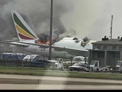 Ethiopian’s B777-200F catches fire at China’s Shanghai airport