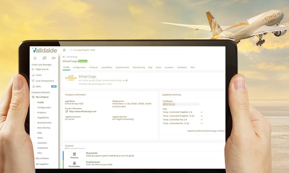 Etihad Cargo partners with Validaide to enhance handling transparency
