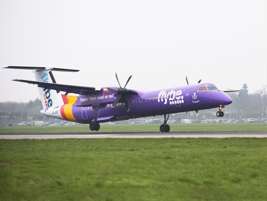 Flybe lands at Heathrow Airport Flybe lands at Heathrow Airport