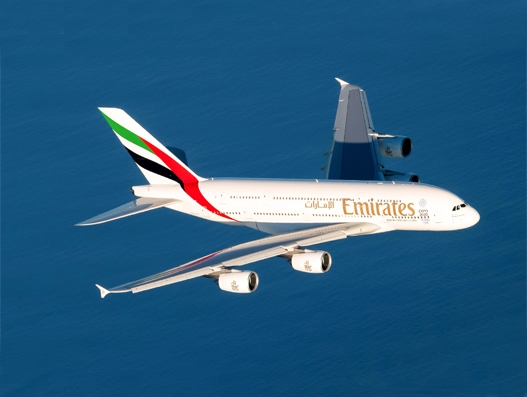 Emirates A380 returns to Narita, Japan