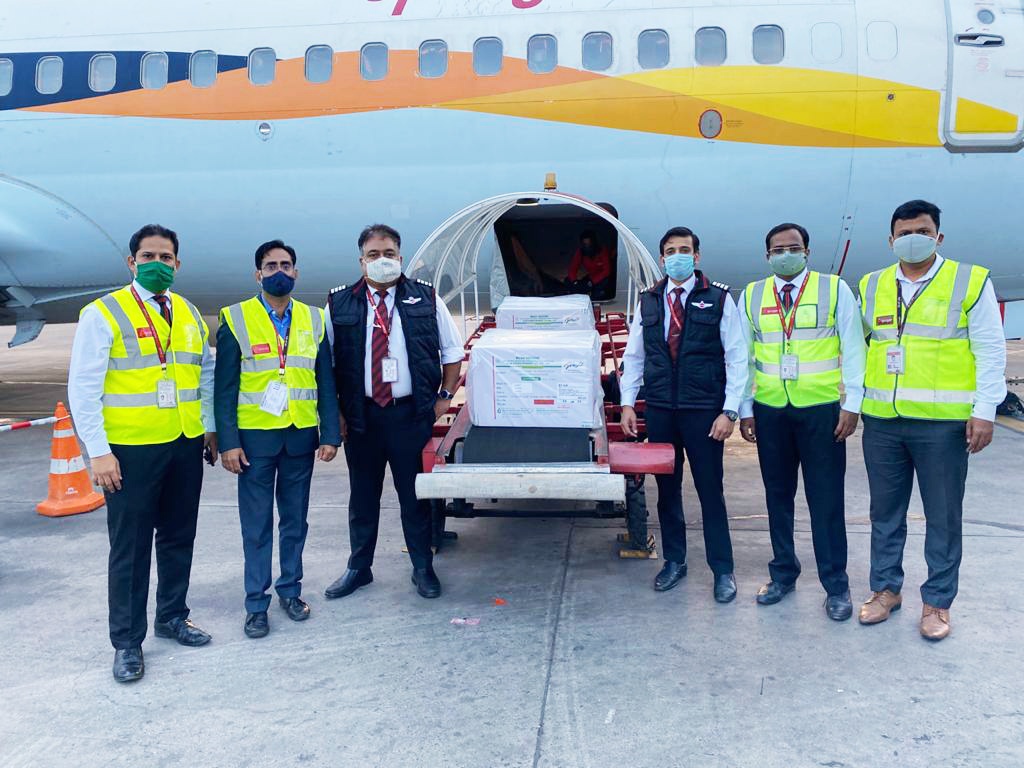 SpiceJet carries India’s first Covid-19 vaccine consignment; transports 4 million doses on Day 1 SpiceJet carries India’s first Covid-19 vaccine consignment; transports 4 million doses on Day 1