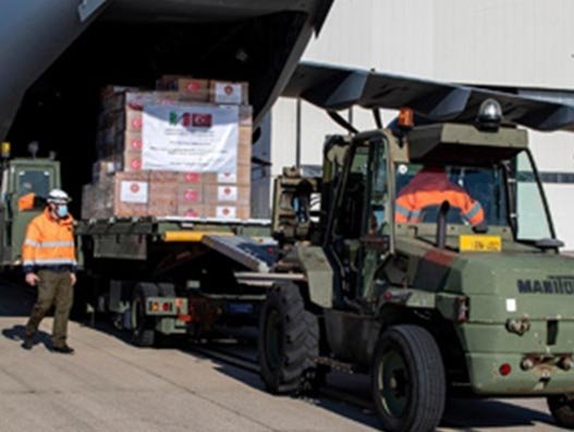 Turkish Air Force carries medical aid to Spain, Italy