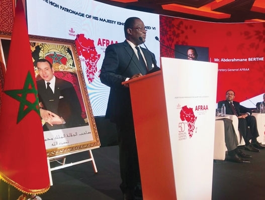  Abderahmane Berthe, Secretary General,  AFRAA addressing 50th AFRAA AGA at Addis Ababa Aviation