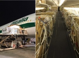 The Boeing 777-300ER that was deployed on this route had its seats removed to accommodate the maximum volume of cargo.