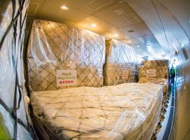 A Boeing 747 cargo charter flight by Chinese carrier Suparna Airlines landed in Budapest on March 24, with nearly 70 tons of protective medical equipment on board. Amongst other things, the Jumbo transported more than 3 million face masks, 100 000 coronavirus tests and 86 medical ventilators from China to Hungary.
