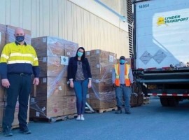 The shipment, which was the largest donation received from private industry, included 12,500 isolation gowns, 100,000 N95 masks and 400,000 surgical masks.