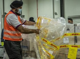 DHL Global Forwarding arranged for the collection of the vaccines from the manufacturing site in Puurs, Belgium where the cargo was accompanied by security escorts on the road to the Brussels International Airport before it arrived at Singapore's Changi International Airport on December 21.