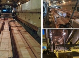 They operated multiple charter flights to airlift oversized wooden crates and related material that were required in Doha to complete work on the project.