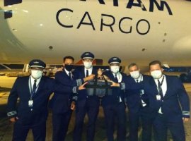 LATAM Cargo flight B767 and the crew, which took off from Viracopos International Airport (Brazil) to Ministro Pistarini International Airport (Buenos Aires), performed a special task of transporting cells in the airplane’s cabin on April 17