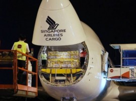 The Pfizer-BioNTech vaccine shipment was delivered to Singapore's Changi Airport on board its Boeing 747-400 freighter and is the first to be delivered to a country in Asia.