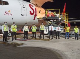 SpiceJet operated its maiden freighter flight carrying around 17 tonnes of critical medical essentials from Mumbai to Bahrain.